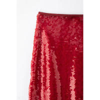 BUNO-Falda MIDI larga retro ajustada con abertura, estilo sencillo y adorno de cuentas en la cintura alta para mujer - details 3