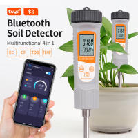 Probador de suelo inteligente 4 en 1, Detector de temperatura EC TDS CF, alta precisión, Control por aplicación Bluetooth, medidor de conductividad para jardinería y agricultura - details 0