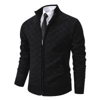 Tops informales con cuello levantado para hombre, abrigo grueso de lana para mantener el calor, suéter con cuello levantado, liso y versátil, para otoño e invierno - details 4