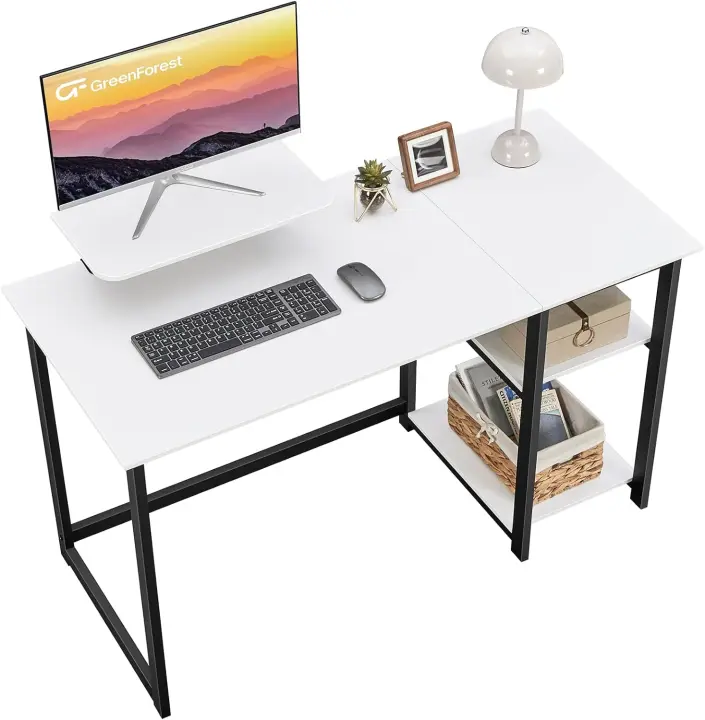 Escritorio de Computadora con Estantes Reversibles Mesa de Oficina para Ahorro de Espacio - 1