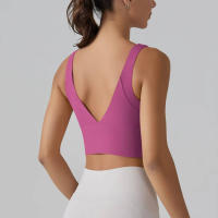 Hmidou-Sujetador deportivo para mujer, ropa interior Sexy de realce para Yoga, correr, gimnasio, Tops de Fitness, camiseta sin mangas de verano - details 11