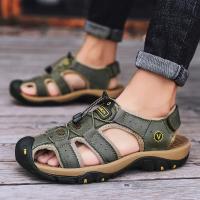 Nuevas Sandalias de Cuero Hechas a Mano para Hombres 2025 Sandalias Planas a la Moda - details 3