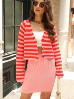 Chic Cardigan Vintage Ligero Suéter de Punto con Rayas para Mujer Elegante Estilo Harajuku 2024 - details 19