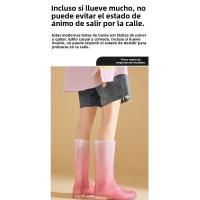 Zapatos De Lluvia Moda Gradiente Botas De Lluvia Altas Mujeres Invierno Acolchada Caliente Compras Camping Atrapar El Mar Zapatos De Vadeo Rural - details 6