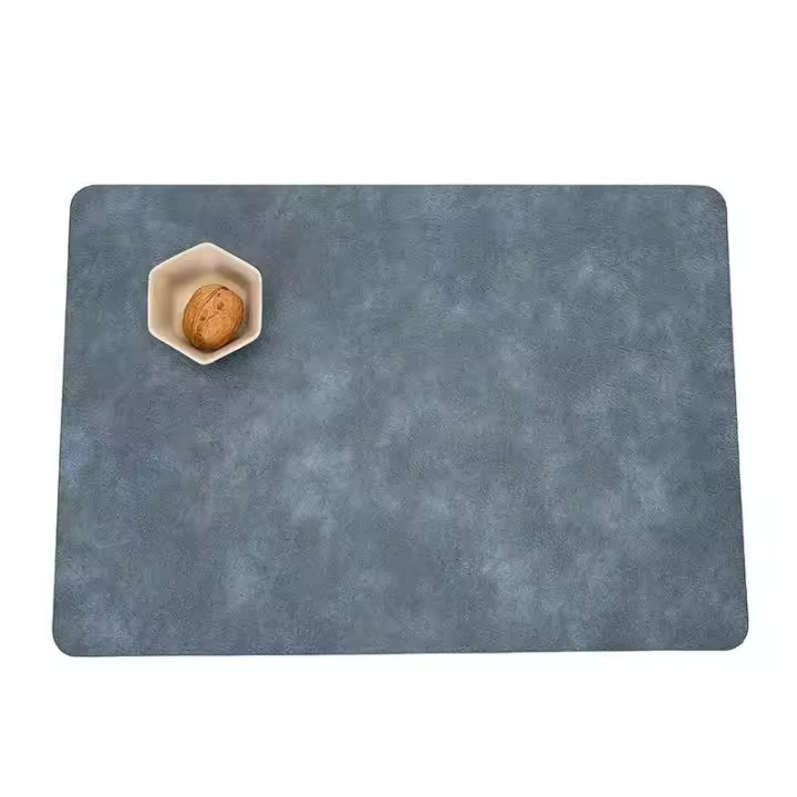 Mantel retro resistente al calor de cuero PU para mesas de comedor, mantel antideslizante, portavasos - 1
