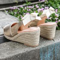 Patrón de piel de serpiente europea y americana, sandalias de cáñamo con tacón de cuña, bolsa de verano para mujer, sandalias vacías traseras de cabeza, zapatos de mujer de tacón alto de gran tamaño - details 8