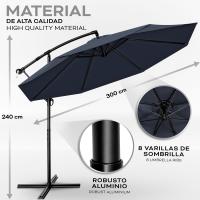 Paraguas de aluminio con manivela 300/350 cm de diámetro Protección UV Impermeable para mercado - details 36