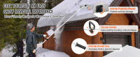 SucceBuy Rastrillo para techo de nieve, herramienta de eliminación de nieve con cuchilla, pala para techo, ruedas enrollables para protección del techo, mango antideslizante, fácil de usar para techo de casa, nieve de coche, hojas mojadas - details 0
