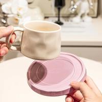 300ML Ceramic Coffee Mug with Saucer Breakfast Milk Mug Home Office Water Cup Latte Coffee Cup Afternoon teacup Birthday Gifts - details 16