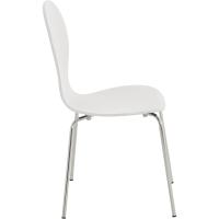 con Asiento De Madera I Silla De Cocina con Base De Metal, Color:Blanco - details 1