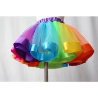 Falda de tutú de niña de colores, falda de tutú de tul arcoíris, falda de baile - details 2