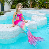 Traje de baño de cola de sirena con monoaleta para niña, vestido de princesa, Bikini, traje de baño para nadar - details 18