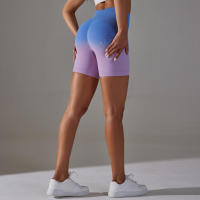 Gradient Yoga Mujer, entrenamiento, correr, gimnasio, pantalones cortos deportivos sin costuras, pantalones cortos de cintura alta para levantar guantes y Fitness - details 7
