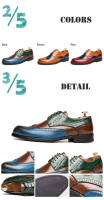 Zapatos Formales de Cuero Sintético Hechos a Mano Talla Grande 38-47 Resistentes a la Desgaste - details 1