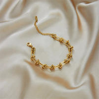 Pulsera de acero inoxidable 316L Estilo novedoso para mujeres Pulsera de oro antioxidante - details 1
