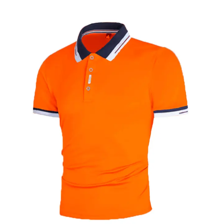 Nueva camiseta de verano con contraste de color patchwork, camisa PO de manga corta de moda deportiva juvenil para hombres - 1