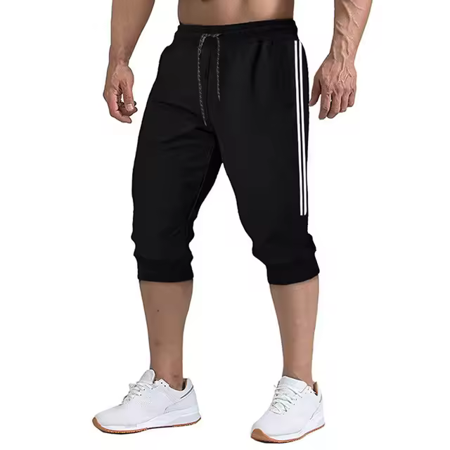 Pantalones cortos deportivos para hombre Pantalones cortos largos hasta la rodilla para hombre Pantalones cortos para correr - 1