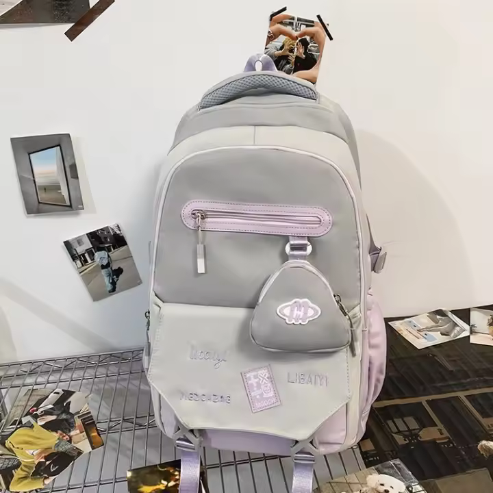 Nueva Bolsa de Mochila de Nylon Gran Capacidad para Hombres y Mujeres Bolso Escolar para Estudiantes de Secundaria Bolsa de Computadora - 1