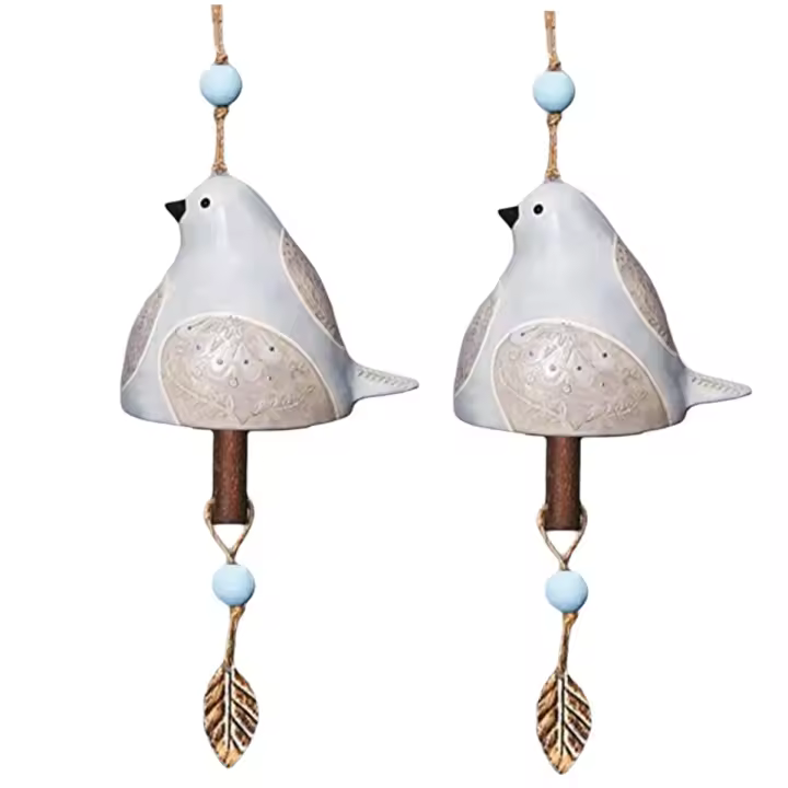 Campana colgante de pájaro de Paloma, campanilla de viento de campo, artesanía de resina, carillón de viento colgante, decoración del hogar del patio - 1