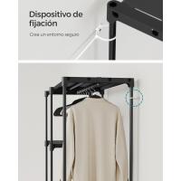 Armario de Ropa, Perchero, Burro Ropa, 124 x 43 x 182 cm, 2 Secciones para Colgar, con Compartimentos, Gran Capacidad, para Dormitorio, Salón, Lavandería, Topo RYG026R02 - details 51