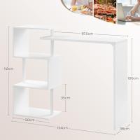 Mesa de Bar de Metal Giratorio Estructura de Mesa de Comedor con 3 Estantes Blanco - details 2