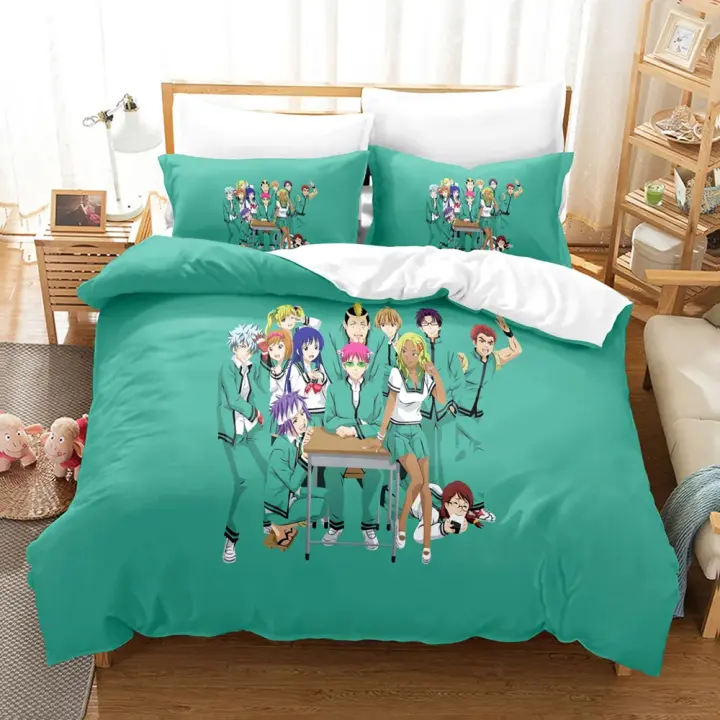 Conjunto de Cama Anime Disastrous Life Of Saiki K Funda de Edredón Funda de Almohada para Rey, Reina, Parañas, Adultos Diseño de Anime - 1