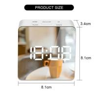 Reloj despertador Digital con función de atenuación de temperatura para dormitorio, oficina, batería de viaje y espejo LED alimentado por USB - details 13