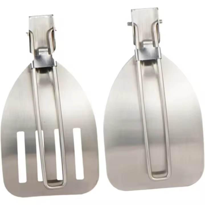 Espátula plegable para freír al aire libre, accesorio de cocina portátil, de acero inoxidable, utensilios de campamento, 2 piezas - 1