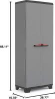 almacenaje | Resina | 2 puertas y 3 estantes regulables en altura | Color Gris/Negro | 173 x 68 x 39 cm - details 20
