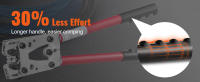 SucceBuy Herramienta de engarzado de terminales de cable de batería, engarzadora de terminales de 10-1/0 AWG con conectores de anillo de aluminio de 60 piezas, troqueles de engarzado de 6 tamaños de cable para terminales de cable de alta resistencia - details 3