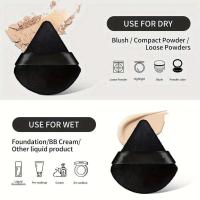 5 uds. De maquillaje de hojaldre Triangular negro grande y polvo suelto, herramienta de base de esponja de felpa suave para cosméticos - details 1