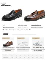 Zapatos de cuero de alta gama, mocasines casuales de negocios, talla extra grande para un pie - details 1