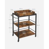 Carrito de Cocina con Ruedas Accesorio de Cocina Universal con Bandeja Extraíble Marco de Acero - details 5