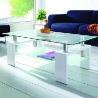 Mesa de Cristal Blanco Brillante Estilo Centro para Sala de Estar Medidas 110 cm x 60 cm x 45 cm - details 1