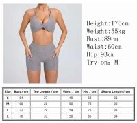 Traje de entrenamiento de gimnasia reforzado deportivo para mujer, ropa deportiva para mujer, traje de yoga rosa, verde y rojo 2024 - details 0