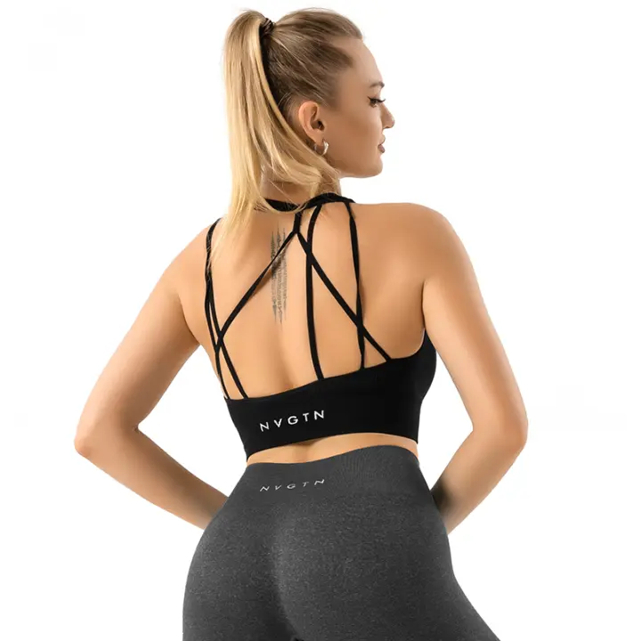 Sujetador Deportivo sin Costuras NVGTN Galaxy Top Mujer Fitness Elástico Transpirable Mejora la Forma de los Pechos Underwear de Ocio Deportivo - 1