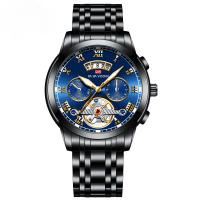 Tourbillon de acero inoxidable no automático mecánico multifuncional reloj de negocios luminoso resistente al agua - details 7