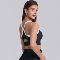 Sujetador deportivo de nailon para mujer, camiseta sin mangas de color sólido, transpirable, de secado rápido - details 18