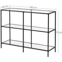 Mueble de Vidrio Templado de 3 Niveles Marco de Metal Morna para Pasillo Salón Dormitorio - details 2
