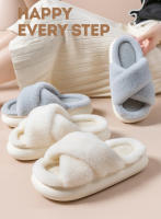 Pantuflas De Lujo Para Mujer Invierno Comodidad Casual Plush Talla Grande Zapatillas De Interior Con Plataforma Moda Designer - details 1
