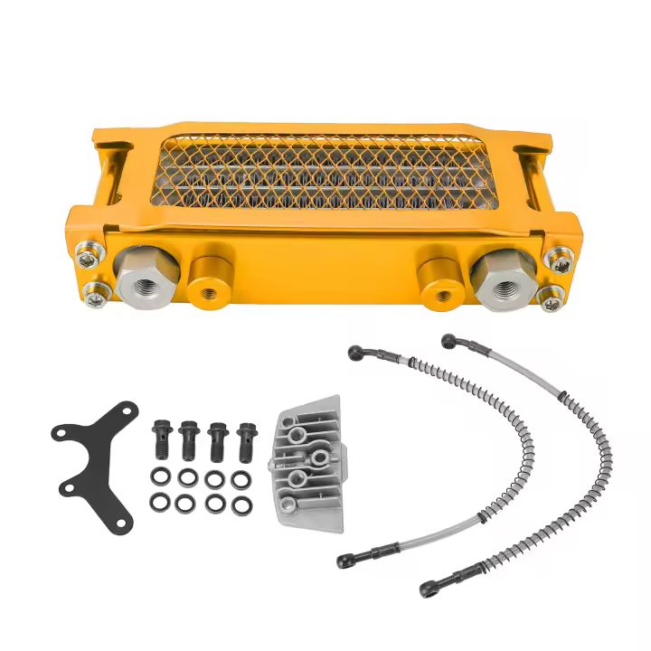 Kit de enfriador de aceite para motocicleta, repuesto de alta eficiencia de aluminio de 4 filas para Monkey 125 50cc a 150cc Dirt Pit Bike Gold - 1