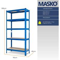 Estanterías de Almacenamiento Pesadas Sin Tornillos, Capacidad hasta 875kg, Tamaño 180x90x40cm, 2 piezas - details 2