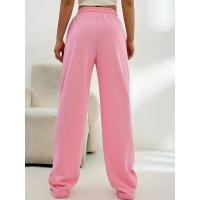 Pantalones deportivos de pierna ancha para mujer con cintura, pantalones rectos grises para, elástico cómodo - details 9