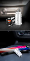 Baseus-cargador de coche de carga rápida, dispositivo Circular de plástico, USB Dual + tipo C, 30W, QC3.0 - details 14