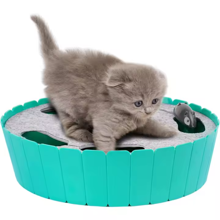 Pawaboo Juguete Escondido Electrónico para Gato, Imita la Escena Real del Gatito y el Ratón con Interruptor de Control - Verde - 1