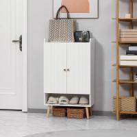 Zapatero Estrecho con 2 Puertas Mueble de Zapatero Ajustable para 15 Pares de Zapatos Blanco - details 1