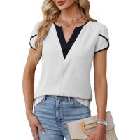Elegante Blusa de Verano 2025 para Mujer Cuello en V, Manga Corta, Diseño de Pétalo, Ligera y Fresca Envío Rápido - details 2