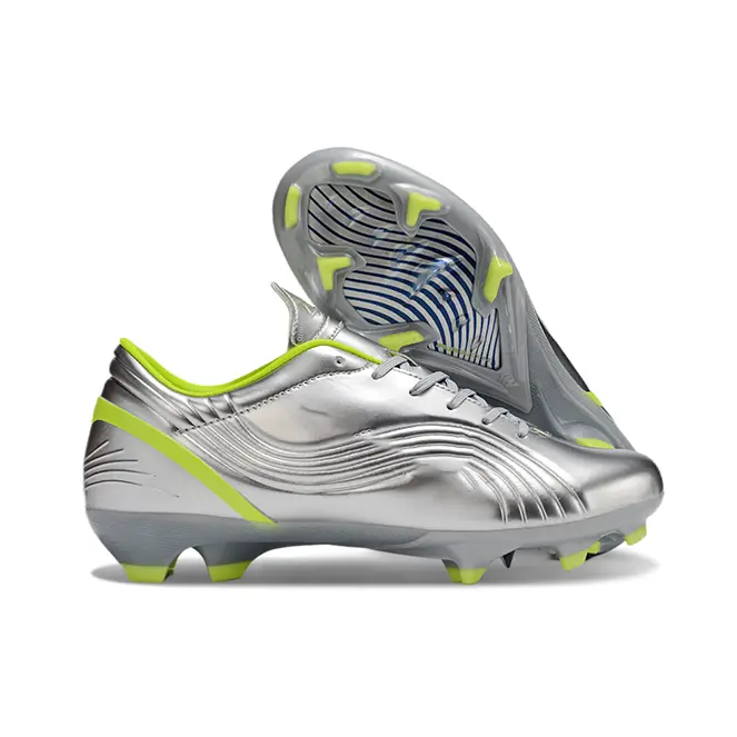 Zapatos de fútbol FG TF tacos Tobillo alto Botas de fútbol para hombre Zapatillas de cuero para interiores Deportes nuevos para hombre Niños Woem Tamaño 35-45EUR - 1