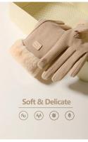 Mitones de dedo peludos y cálidos para mujer, guantes deportivos, moda bonita, otoño, invierno, nuevo - details 0