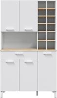 Alacena de Cocina Mueble Auxiliar de 3 Puertas y 1 Cajón Acabado en Blanco Artik y Roble Canadian - details 36